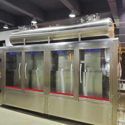 kupować Linia wypełniania rozpuszczalnikami powłoki w pełni automatyczne sterowanie z pokryciem i paletyzatorem ABB online manufacture