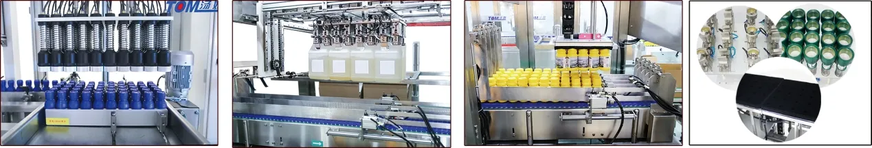 1l-5l Maszyna do automatycznego napełniania, zakręcania i pakowania oleju jadalnego, oleju smakowego, sosu, soku i octu z dużą prędkością 9